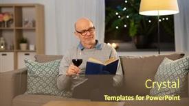  Presentation with wine book - Presentation theme consisting of old-age-leisure-and-people background and a tawny brown colored foreground