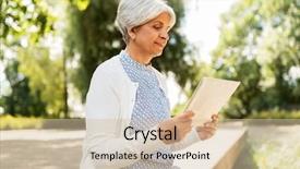  Presentation with old newspaper - Presentation theme featuring old age news and mass background and a soft green colored foreground