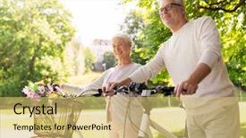  Presentation with old couple walking - Amazing presentation having old age people and lifestyle backdrop and a  colored foreground