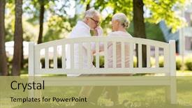  Presentation with an old age abuse - Presentation theme featuring old age relationship and people background and a yellow colored foreground