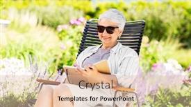  Presentation with retirement garden - Audience pleasing PPT theme consisting of old-age-retirement-and-people backdrop and a lemonade colored foreground