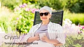  Presentation with retirement garden - PPT layouts consisting of old-age-retirement-and-people background and a lemonade colored foreground