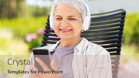  Presentation with retirement garden - Presentation design having old-age-retirement-and-people background and a soft green colored foreground