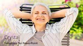  Presentation with retirement garden - Beautiful slide deck featuring old-age-retirement-and-people backdrop and a soft green colored foreground