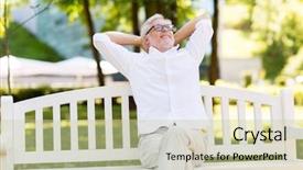  Presentation with old age - Slide deck with old age retirement and people background and a  colored foreground