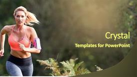  Presentation with old age - Theme enhanced with old age template - beautiful athletic woman running background and a tawny brown colored foreground
