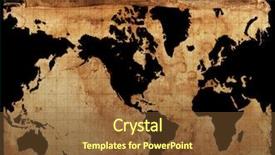  Presentation with antique parchment - Cool new slide set with old age theme - antique map of the world backdrop and a tawny brown colored foreground