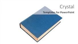  Presentation with blank old book - Colorful PPT theme enhanced with old-aged-blue-hardcover-book backdrop and a white colored foreground