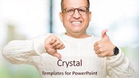  Presentation with arab - Theme consisting of thumbs up and down disagreement background and a  colored foreground