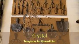  Presentation with utensils - Presentation featuring old-agricultural-utensils-mor-hungary background and a tawny brown colored foreground