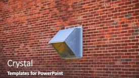  Presentation with brick wall - Presentation theme featuring old-air-conditioner-vent background and a tawny brown colored foreground
