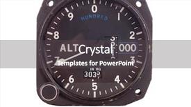  Presentation with altitude - PPT theme featuring antique aviation instrument altitude indicator background and a dark gray colored foreground