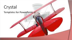  Presentation with propeller - Cool new presentation theme with old air plane - red biplane rear view backdrop and a white colored foreground