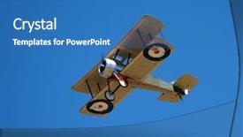  Presentation with blue sky - Slide deck featuring replica tiger moth radio control background and a teal colored foreground