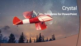  Presentation with deliver - Slide deck consisting of airplane - santa hurrying up to deliver background and a ocean colored foreground