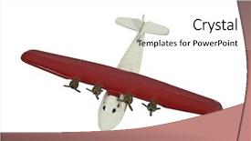  Presentation with plane - Slide deck featuring 1930 - vintage metal toy plane isolated background and a white colored foreground