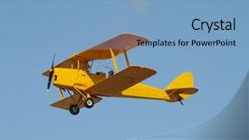  Presentation with blue yellow - Presentation having vintage planes - yellow tiger moth flying background and a light blue colored foreground
