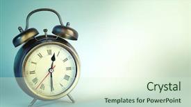  Presentation with alarm - Amazing theme having old alarm clock on blue backdrop and a  colored foreground
