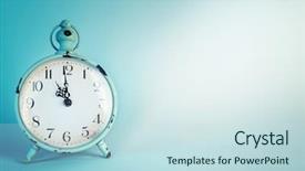  Presentation with alarm - Cool new presentation with old alarm clock on blue backdrop and a sky blue colored foreground