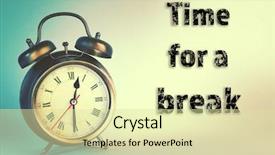  Presentation with old clock time antique - Slides enhanced with old alarm clock on color background and a  colored foreground