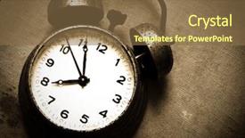  Presentation with vintage clock - Slides consisting of old alarm clock background and a tawny brown colored foreground