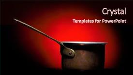  Presentation with aluminium - PPT theme enhanced with old aluminium kettle isolated background and a wine colored foreground