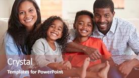  Presentation with family - Presentation design consisting of old america - portrait of family sitting background and a red colored foreground