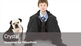  Presentation with old - Presentation enhanced with old american boy in baggy background and a  colored foreground