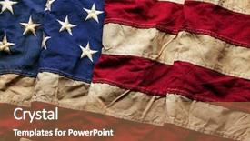  Presentation with memorial day - Slide set with old american flag background background and a coral colored foreground