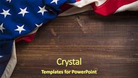  Presentation with american flag - Audience pleasing slide deck consisting of old american flag backdrop and a tawny brown colored foreground