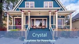  Presentation with old house - Slide deck having old american house in winter snow covered background and a ocean colored foreground