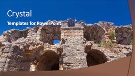  Presentation with archaeology - Colorful slide deck enhanced with old-amphitheater-in-side-turkey backdrop and a ocean colored foreground