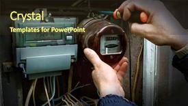  Presentation with electrician - Colorful theme enhanced with old analog electricity meter backdrop and a wine colored foreground