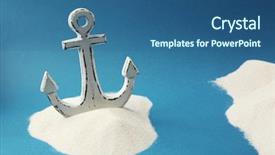  Presentation with columbus - Slides consisting of old anchor in sand background and a ocean colored foreground