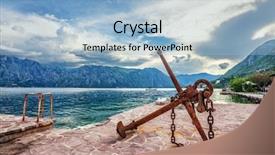  Presentation with anchor - PPT layouts with old anchor on the waterfront background and a light blue colored foreground