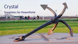  Presentation with anchor - Beautiful presentation theme featuring old anchor on the waterfront backdrop and a sky blue colored foreground