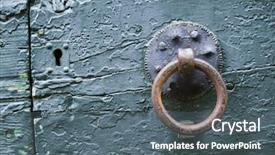  Presentation with old wooden door antique - Beautiful theme featuring old ancient door detail 16 backdrop and a gray colored foreground