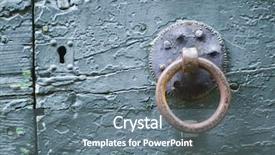  Presentation with old wooden door antique - Beautiful slide set featuring old ancient door detail 26 backdrop and a gray colored foreground