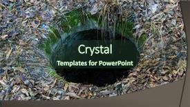  Presentation with water well - PPT theme enhanced with old and abandoned manhole well background and a tawny brown colored foreground