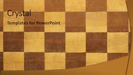  Presentation with chessboard - Theme featuring old and aged wooden chessboard background background and a gold colored foreground