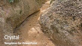  Presentation with mai - Cool new presentation theme with old and dried ping river watercourse at pha chau canyon at mae wong national park in chiang mai thailand backdrop and a coral colored foreground