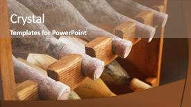  Presentation with wine - PPT theme consisting of old and dusty wine bottles background and a  colored foreground