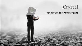  Presentation with modern medicine cardiology concept mixed - Presentation design featuring old and modern technologies mixed media background and a white colored foreground