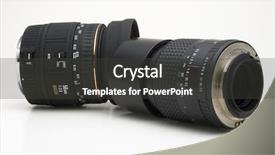  Presentation with camera - Colorful theme enhanced with old and new camera lenses backdrop and a  colored foreground