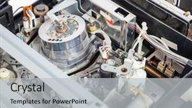  Presentation with obsolete - Presentation theme featuring old and obsolete vcr background and a light gray colored foreground