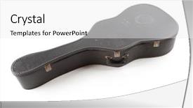  Presentation with homicide case - Colorful PPT layouts enhanced with old and used acoustic guitar backdrop and a white colored foreground