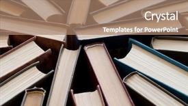  Presentation with books - Presentation theme enhanced with old and used hardback books background and a coral colored foreground