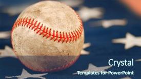  Presentation with vintage baseball - Presentation theme featuring old and weathered baseball background and a ocean colored foreground