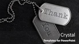  Presentation with old dog - Beautiful theme featuring memorial service - old and worn military dog backdrop and a dark gray colored foreground