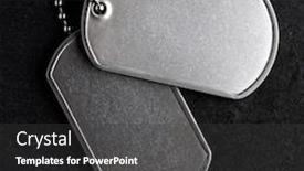  Presentation with old dog - PPT layouts with memorial honor - old and worn military dog background and a dark gray colored foreground